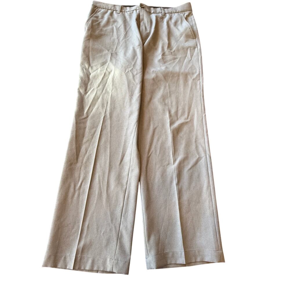 Greg Norman for Tasso Elba Men Five Iron Golf Pants 34X30 Gray Checkered Preppy